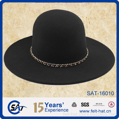 New dome Rolled Pure Wool Large Rims Side Winter women fedora hat Fashion Stetson Hats Fedora
